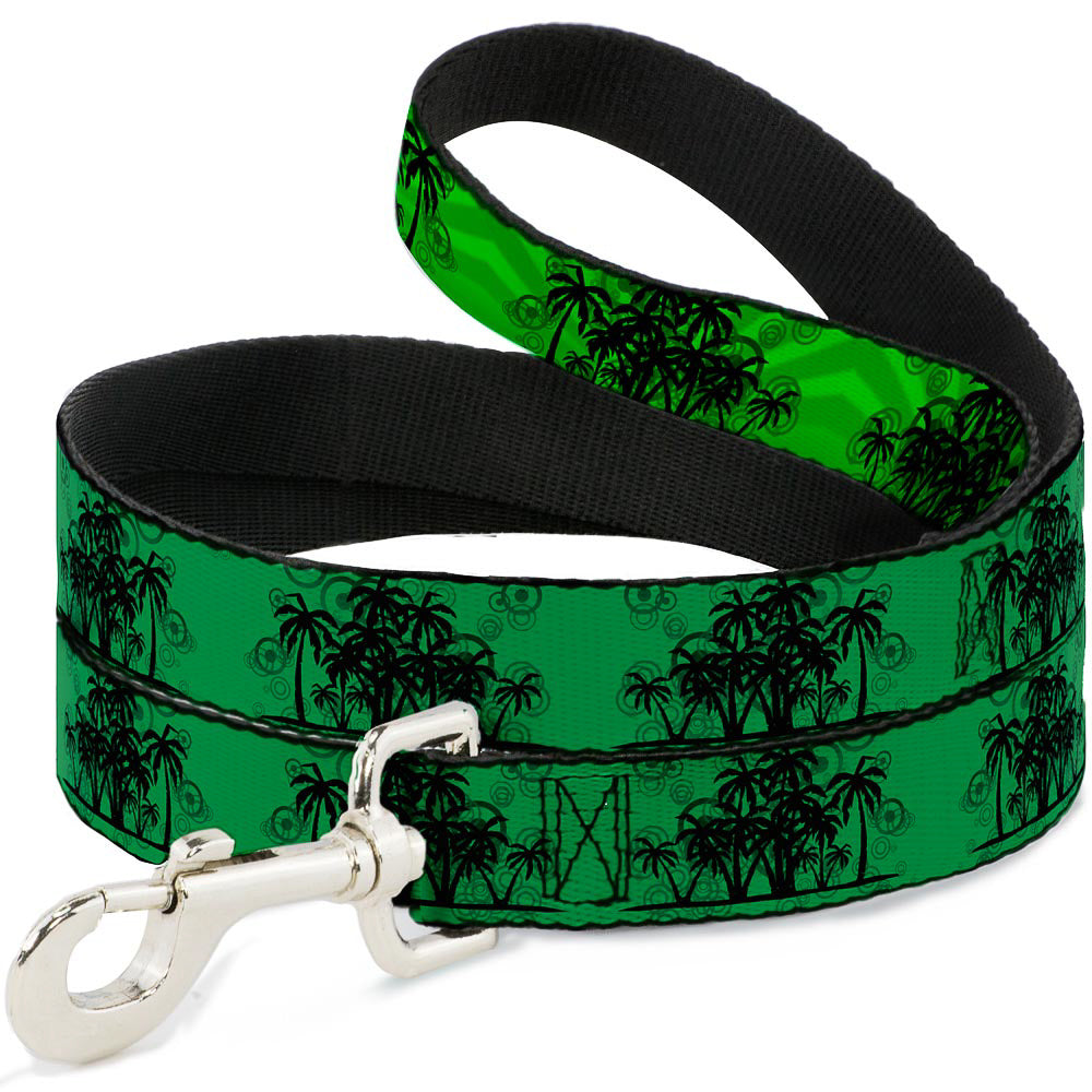Dog Leash - Palm Trees Greens/Black Dog Leashes Buckle-Down