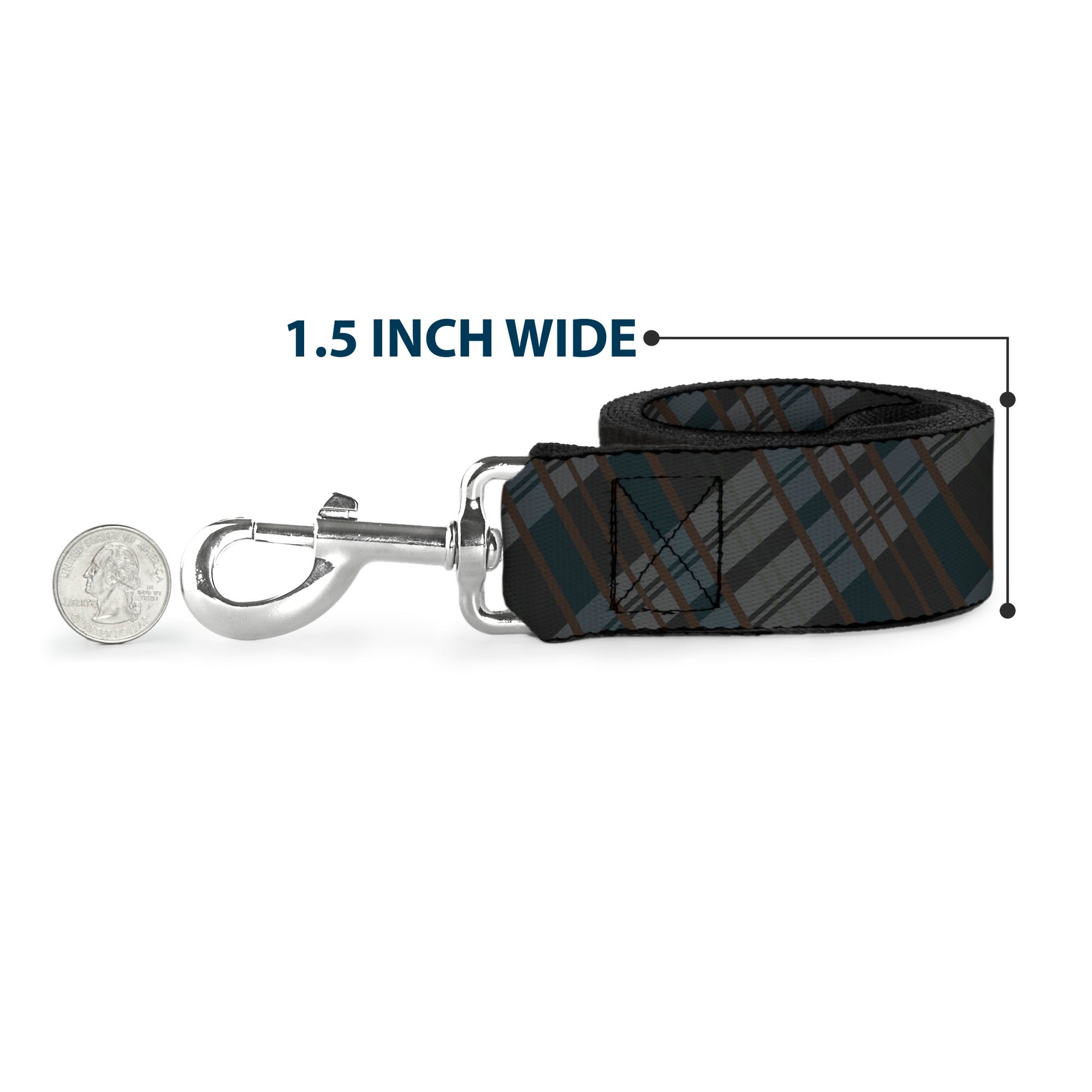 Dog Leash - Plaid Gray/Black/Brown Dog Leashes Buckle-Down