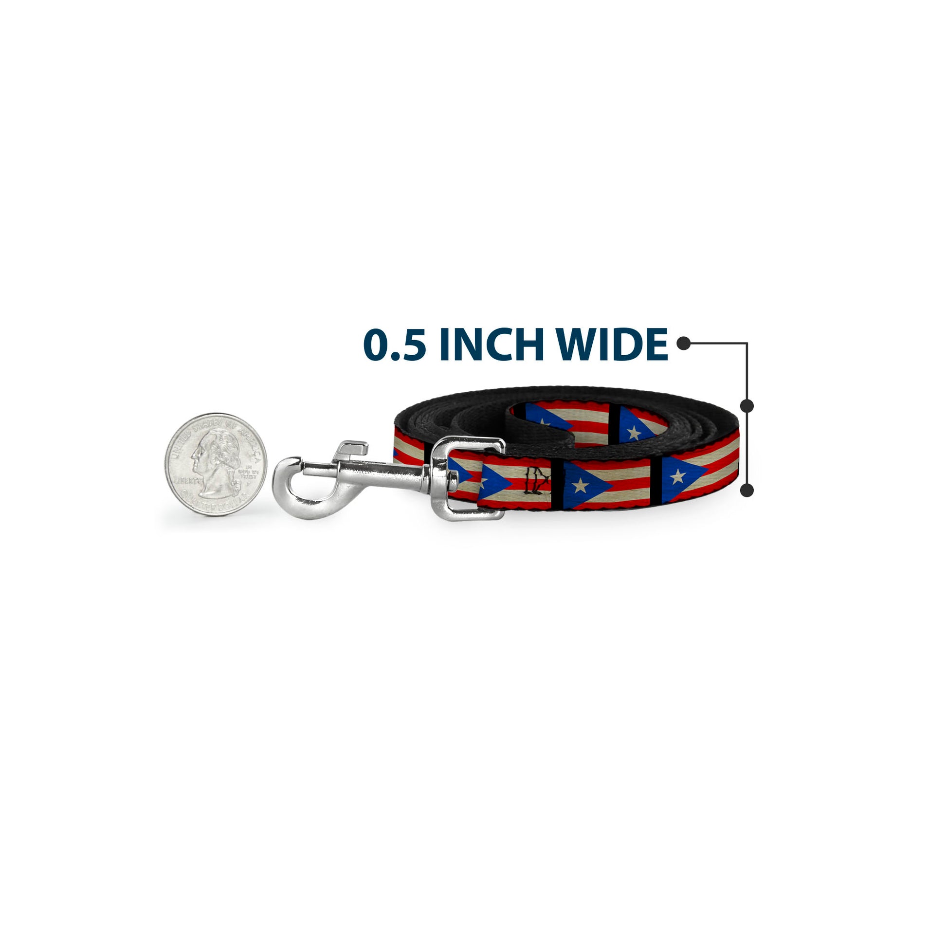 Dog Leash - Puerto Rico Flag Weathered Dog Leashes Buckle-Down