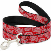 Dog Leash - Paisley Red/White Dog Leashes Buckle-Down