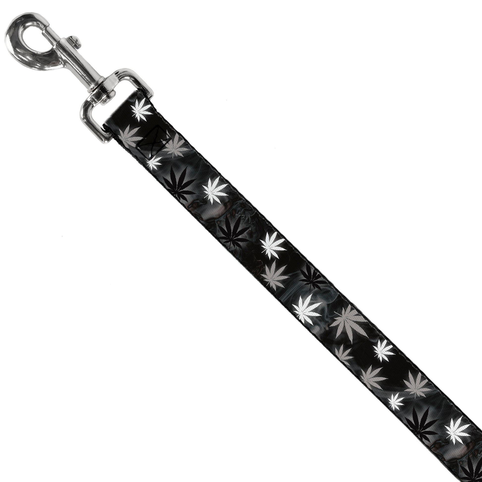 Buckle-Down Dog Leash - Pot Leaves/Smoke Black/Gray/White Dog Leashes Buckle-Down