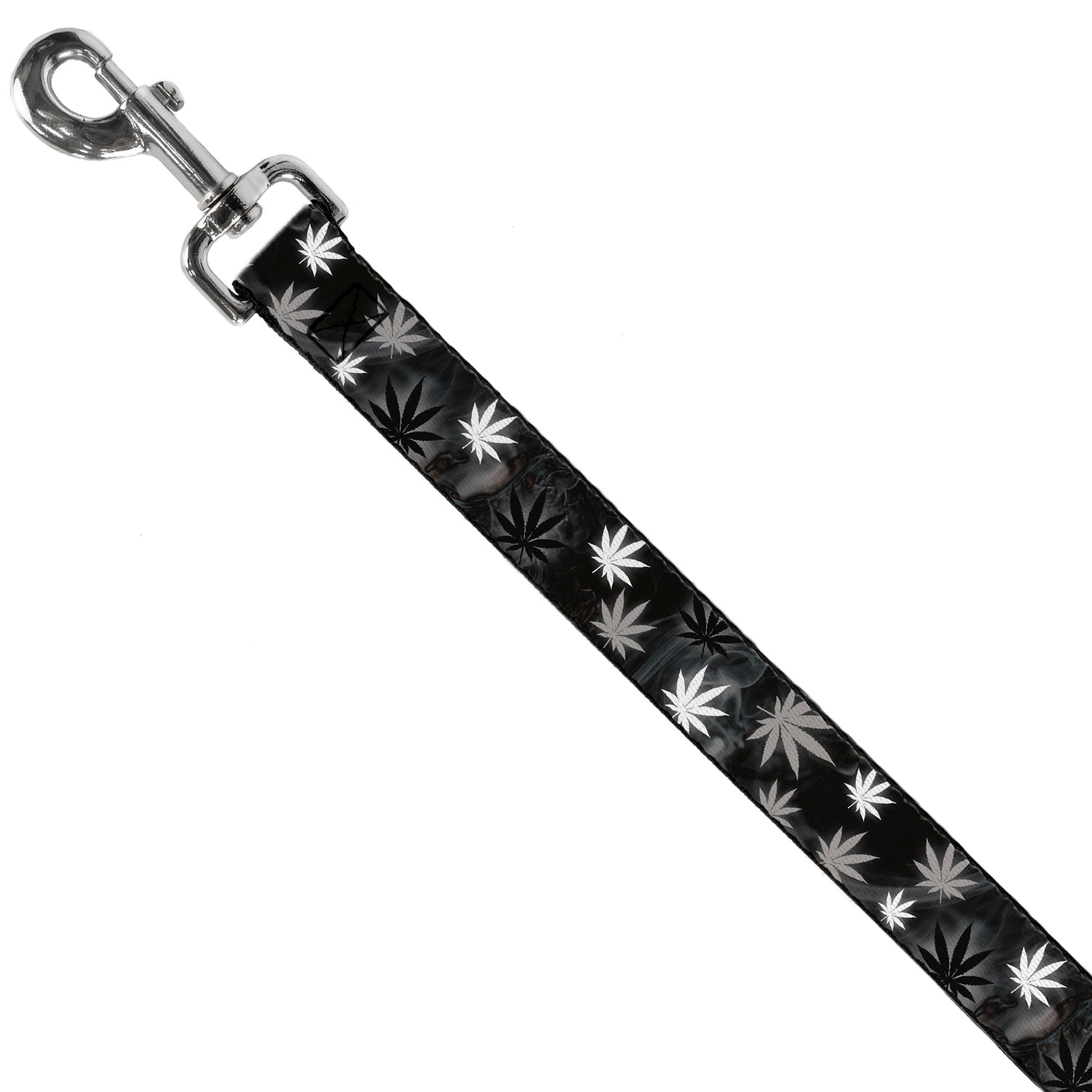 Buckle-Down Dog Leash - Pot Leaves/Smoke Black/Gray/White Dog Leashes Buckle-Down