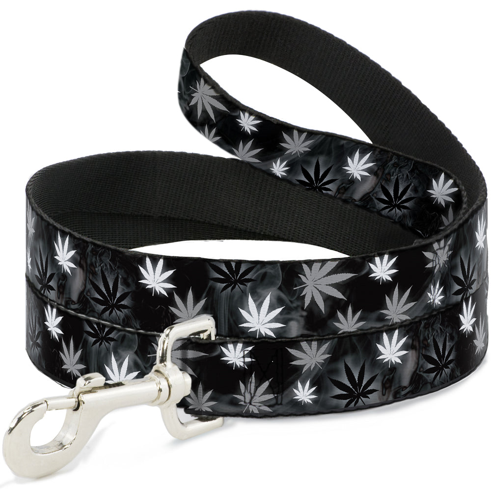 Buckle-Down Dog Leash - Pot Leaves/Smoke Black/Gray/White Dog Leashes Buckle-Down