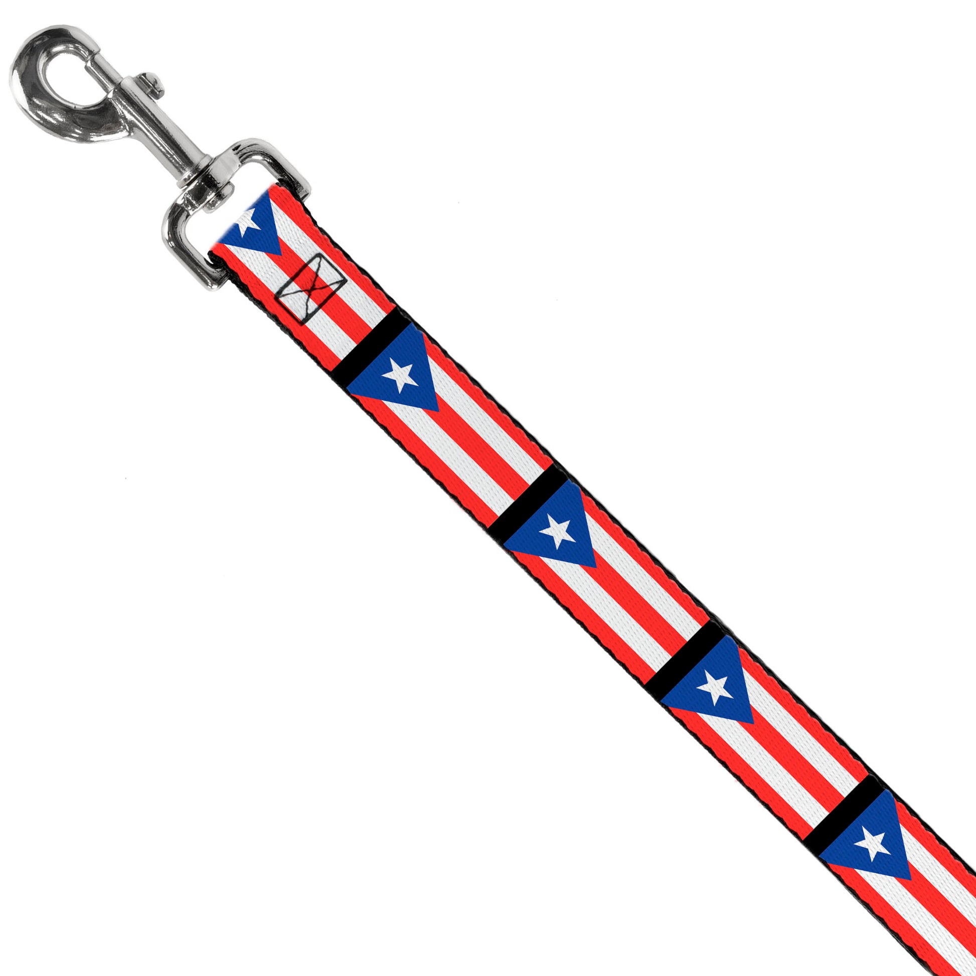Dog Leash - Puerto Rico Flag Repeat/Black Dog Leashes Buckle-Down
