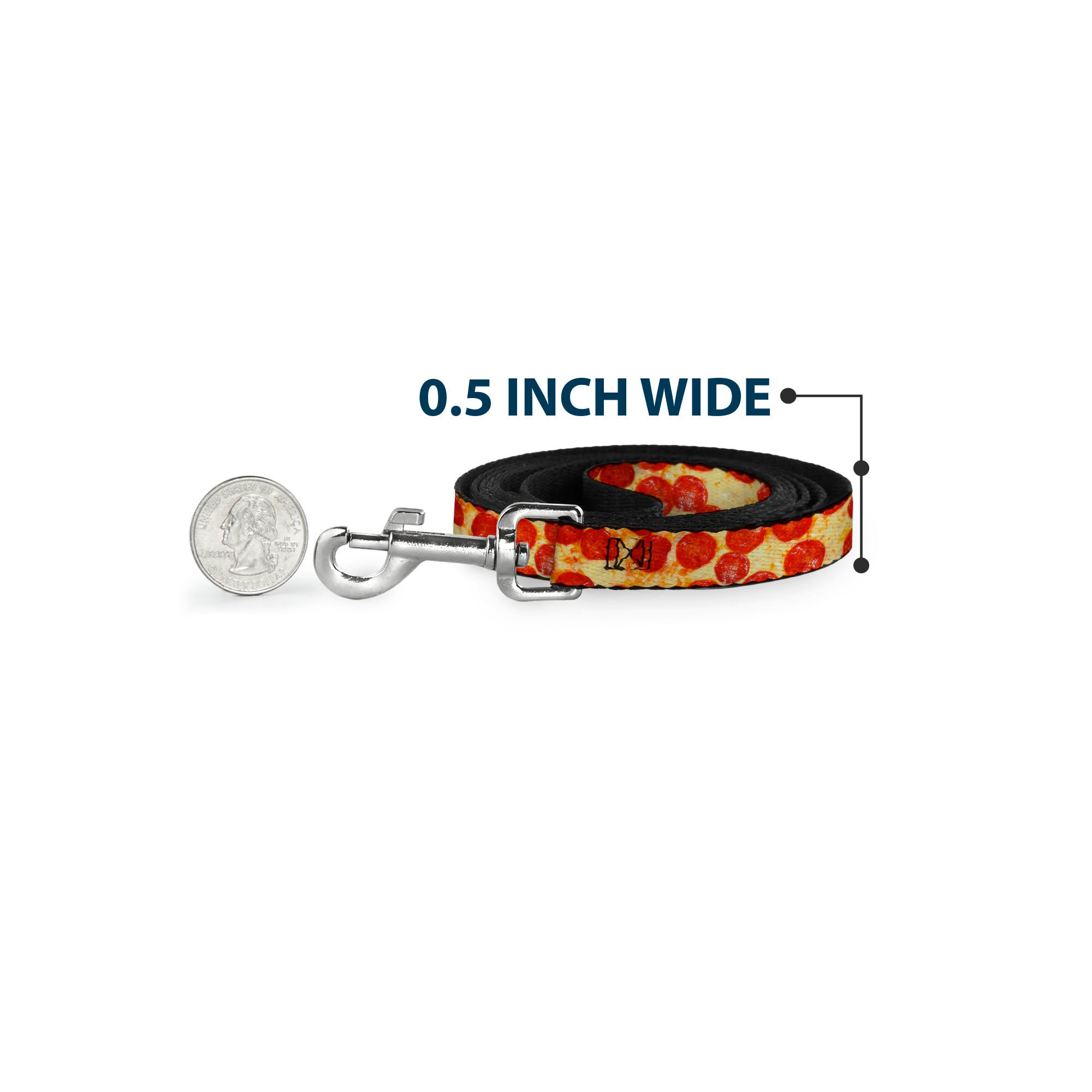 Dog Leash - Pepperoni Pizza Vivid Dog Leashes Buckle-Down