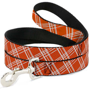 Dog Leash - Plaid X4 Oranges/White Dog Leashes Buckle-Down