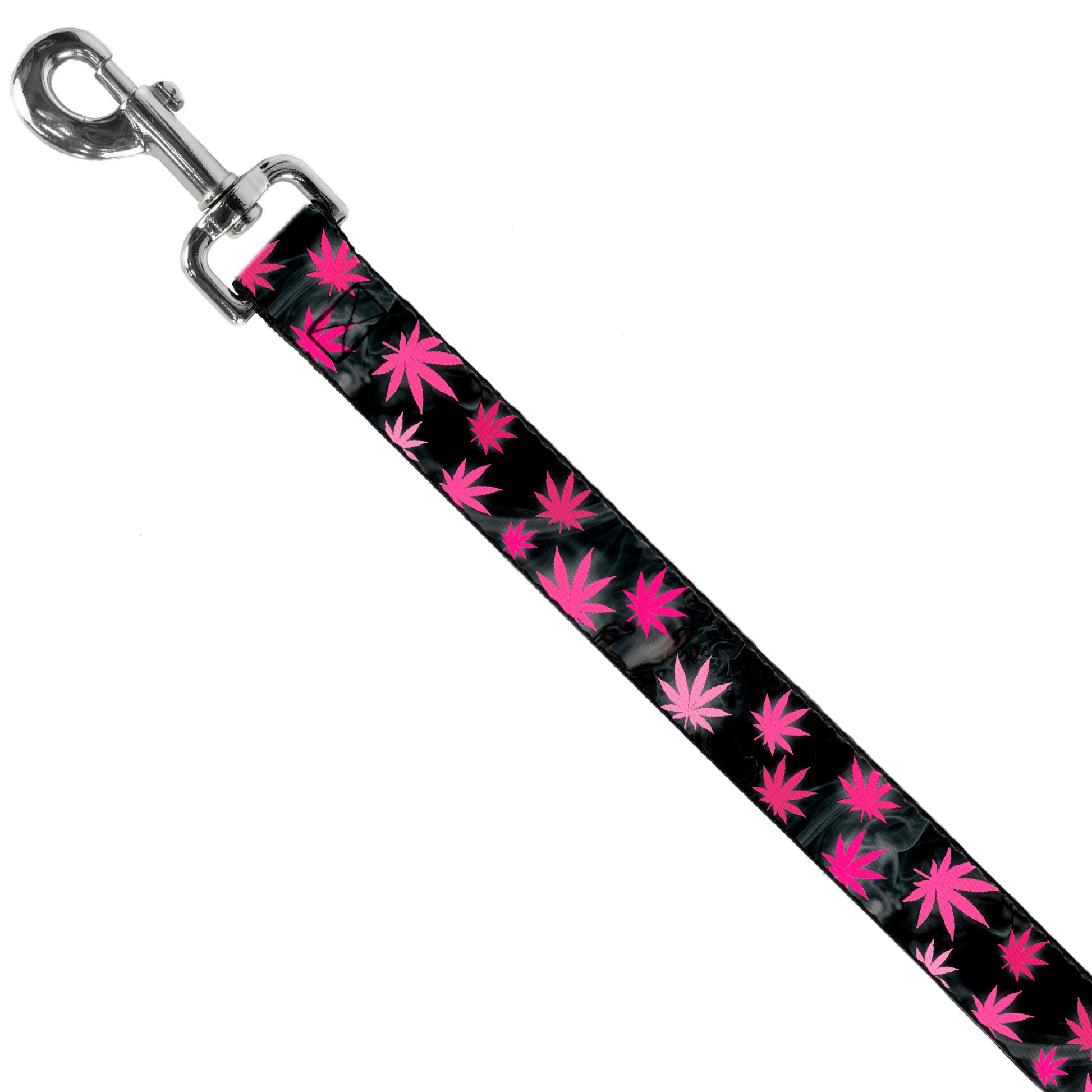 Buckle-Down Dog Leash - Pot Leaves/Smoke Black/Pink/White Dog Leashes Buckle-Down