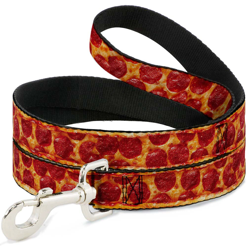 Dog Leash - Pepperoni Pizza w/Crust Vivid Dog Leashes Buckle-Down