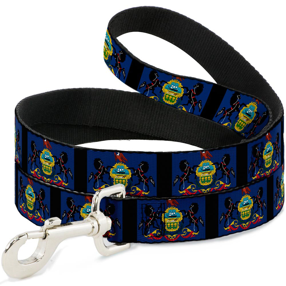 Dog Leash - Pennsylvania Flags/Black Dog Leashes Buckle-Down