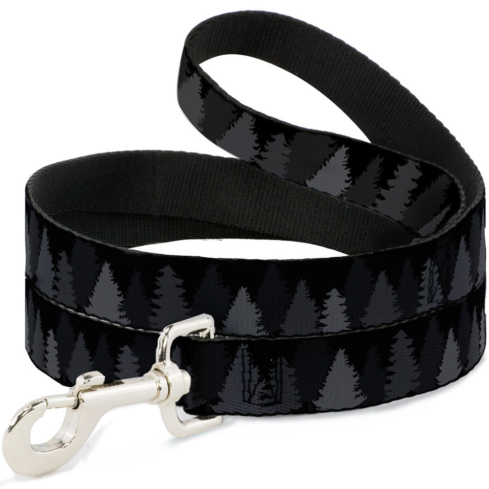 Dog Leash - Pine Tree Silhouettes Black/Grays Dog Leashes Buckle-Down