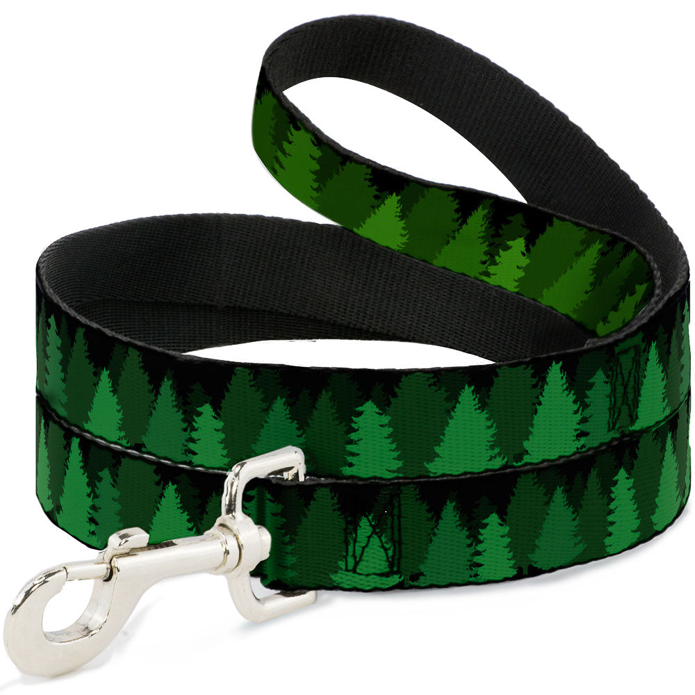 Dog Leash - Pine Tree Silhouettes Black/Greens Dog Leashes Buckle-Down