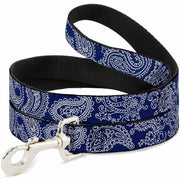 Dog Leash - Paisley Blue/White Dog Leashes Buckle-Down