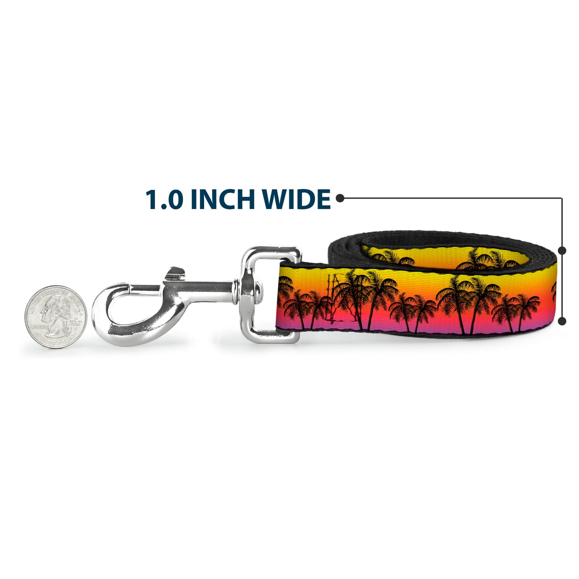 Dog Leash - Palm Trees Sunset Fade/Black Dog Leashes Buckle-Down