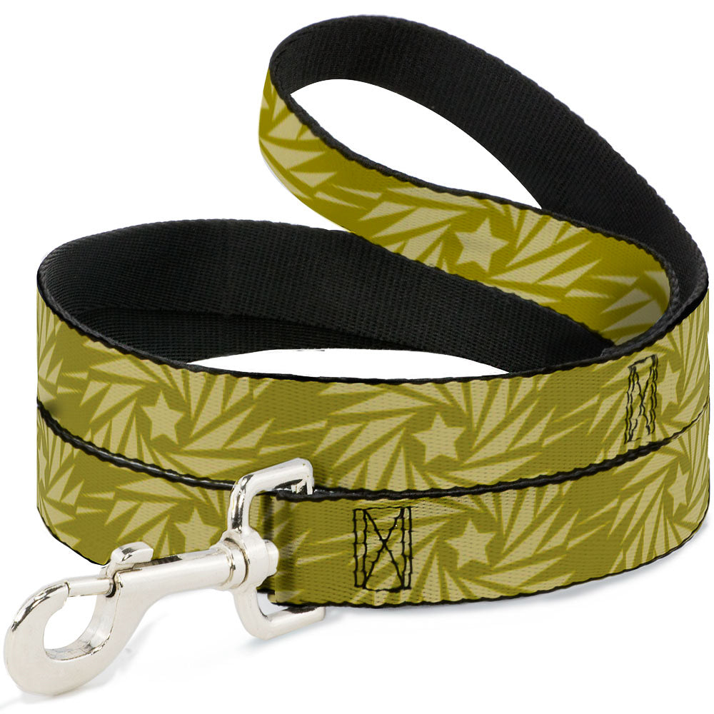 Dog Leash - Pinwheel Star Olive Green/Beige Dog Leashes Buckle-Down