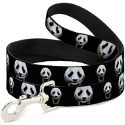Dog Leash - Panda w/Gold Chain Black Dog Leashes Buckle-Down