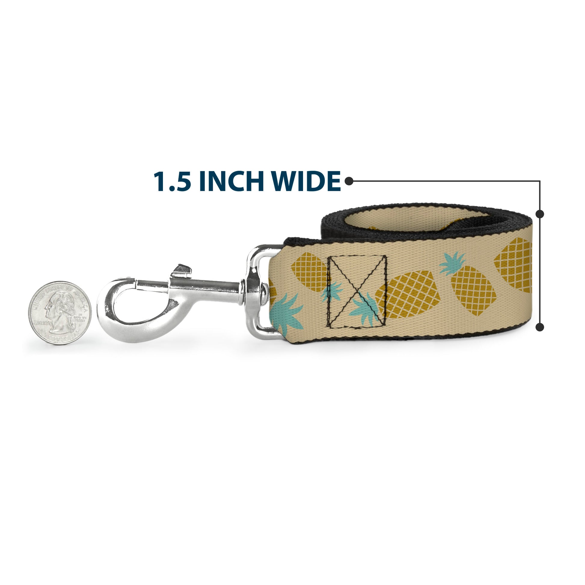 Dog Leash - Pineapples Rotating Tan Dog Leashes Buckle-Down