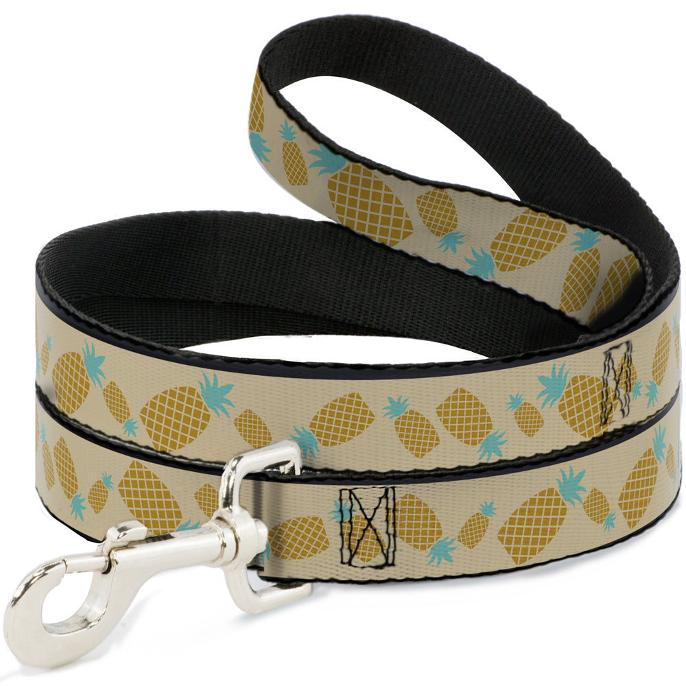 Dog Leash - Pineapples Rotating Tan Dog Leashes Buckle-Down