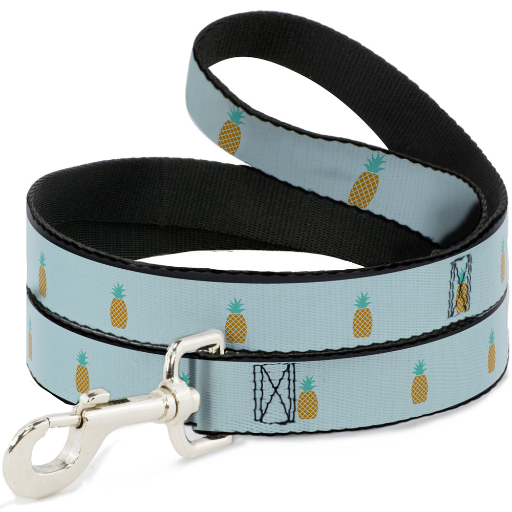 Dog Leash - Pineapple Repeat Aqua Blue Dog Leashes Buckle-Down