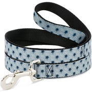 Dog Leash - Palm Trees & Waves Monogram Blues/White Dog Leashes Buckle-Down