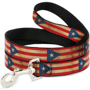 Dog Leash - Puerto Rico Flag Continuous Vintage Dog Leashes Buckle-Down