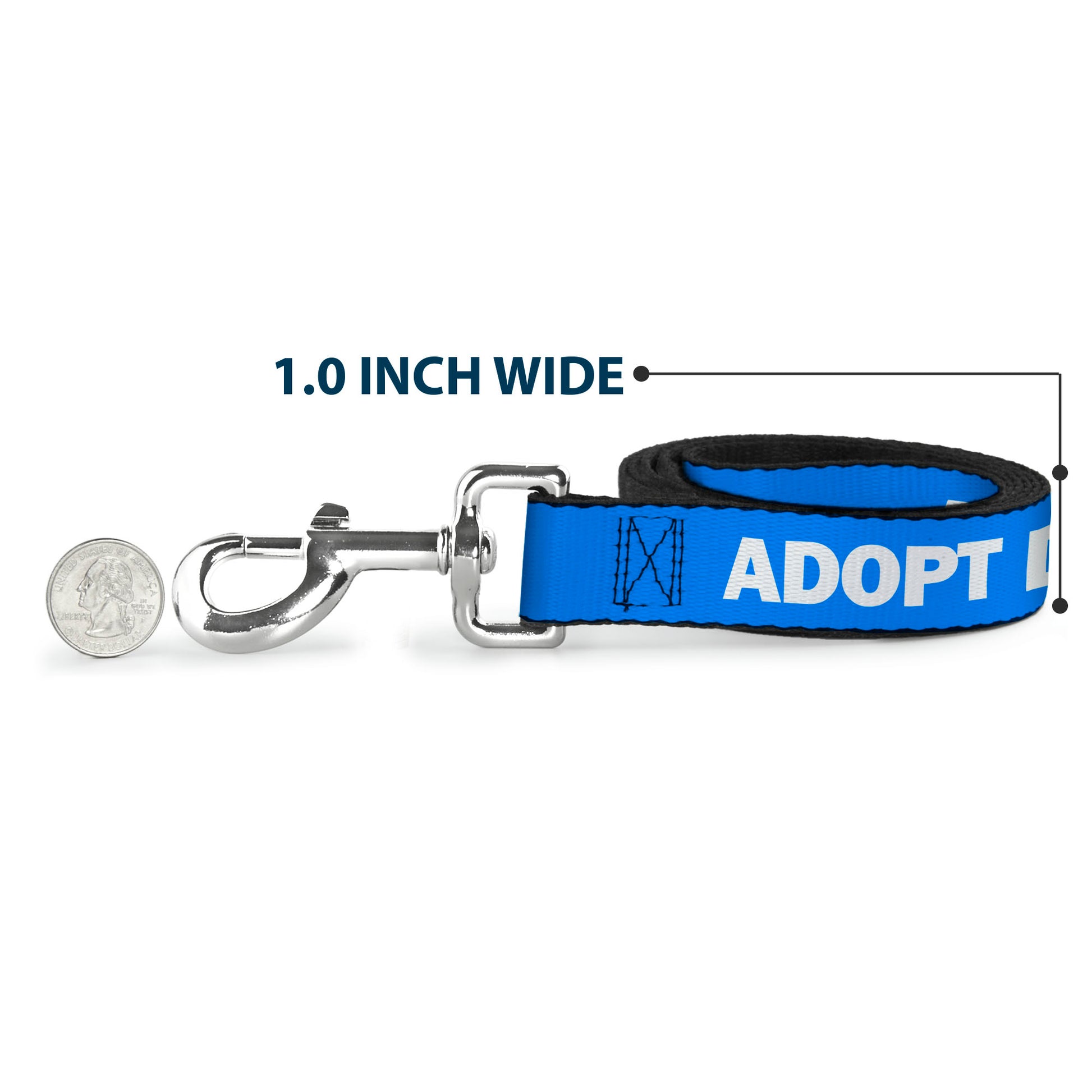 Dog Leash - Pet Quote ADOPT DON'T SHOP Blue/White Dog Leashes Buckle-Down