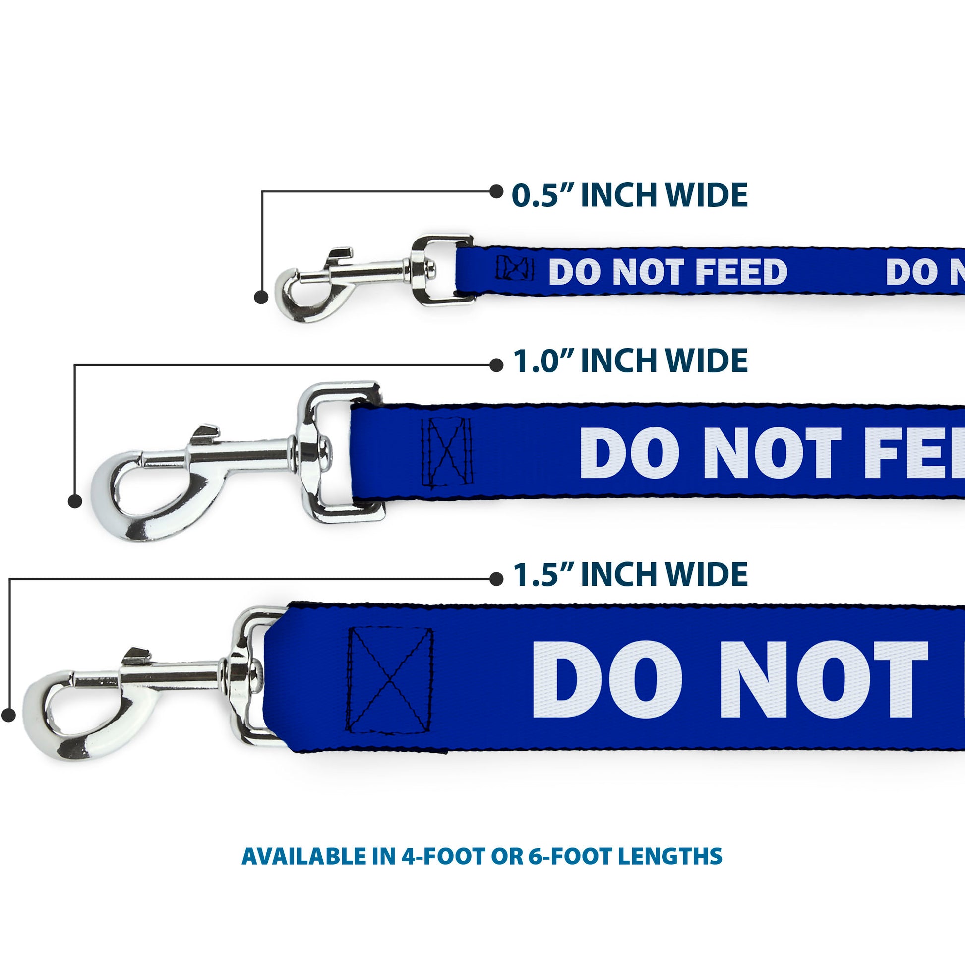 Dog Leash - Pet Quote DO NOT FEED Navy/White Dog Leashes Buckle-Down