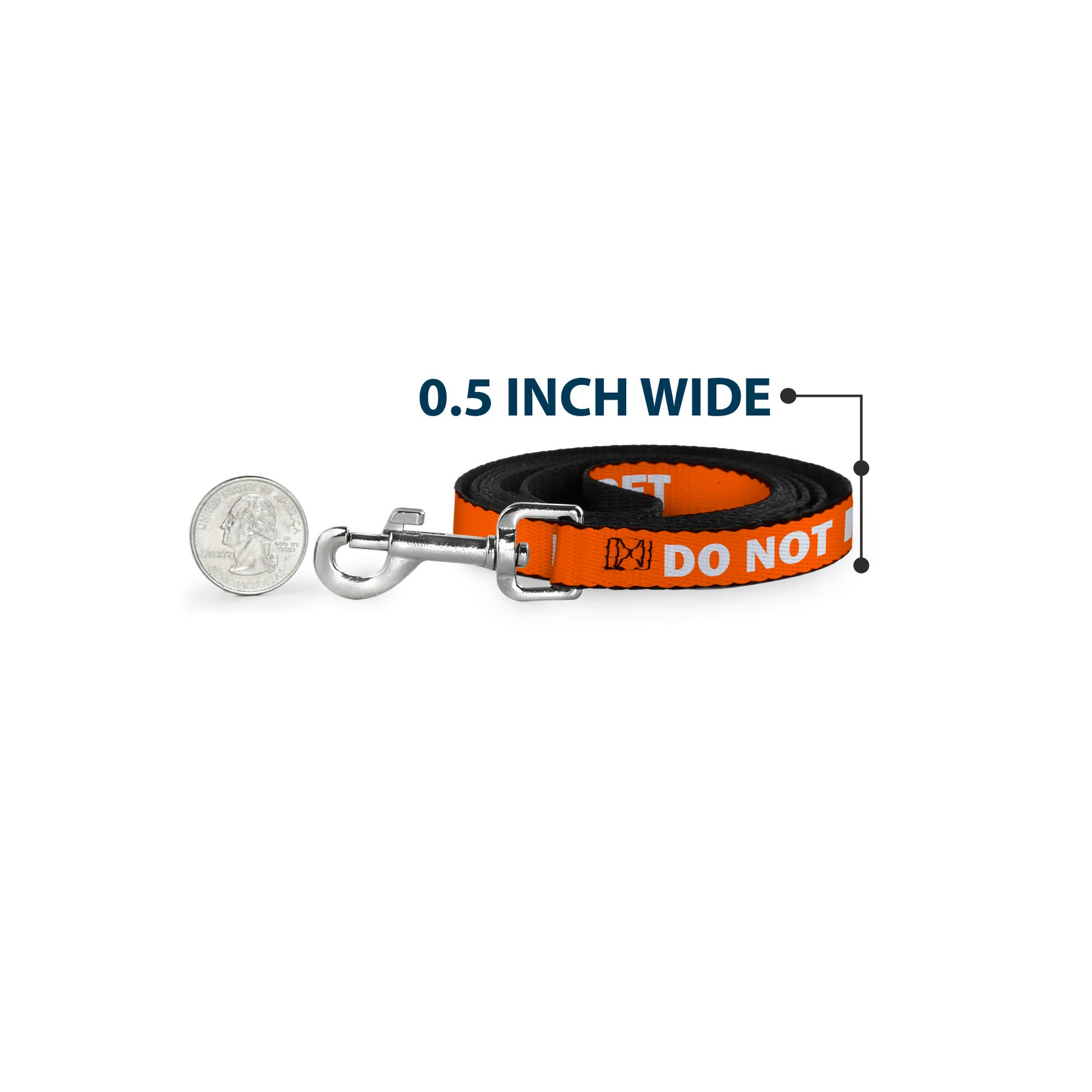 Dog Leash - Pet Quote DO NOT PET Orange/White Dog Leashes Buckle-Down