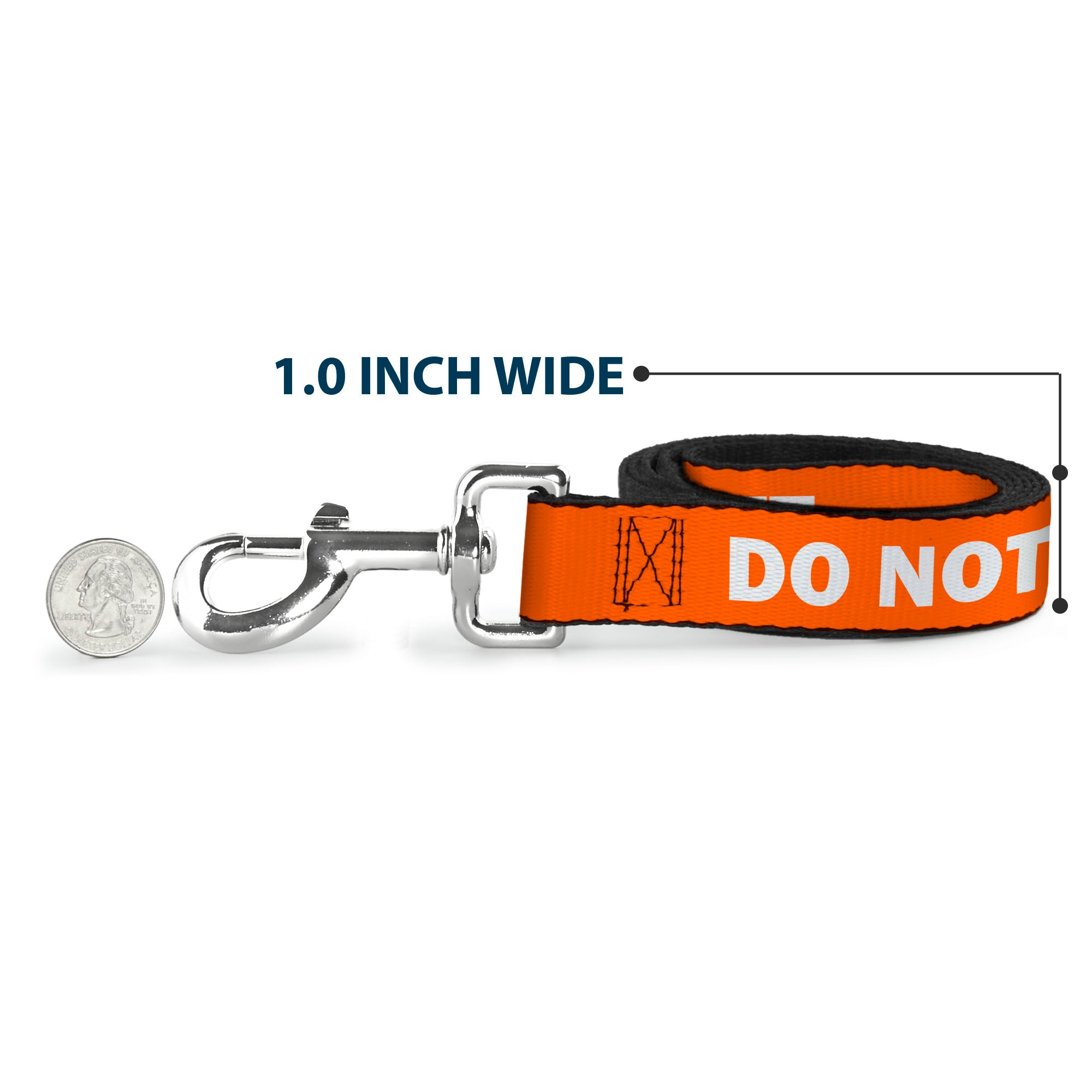 Dog Leash - Pet Quote DO NOT PET Orange/White Dog Leashes Buckle-Down