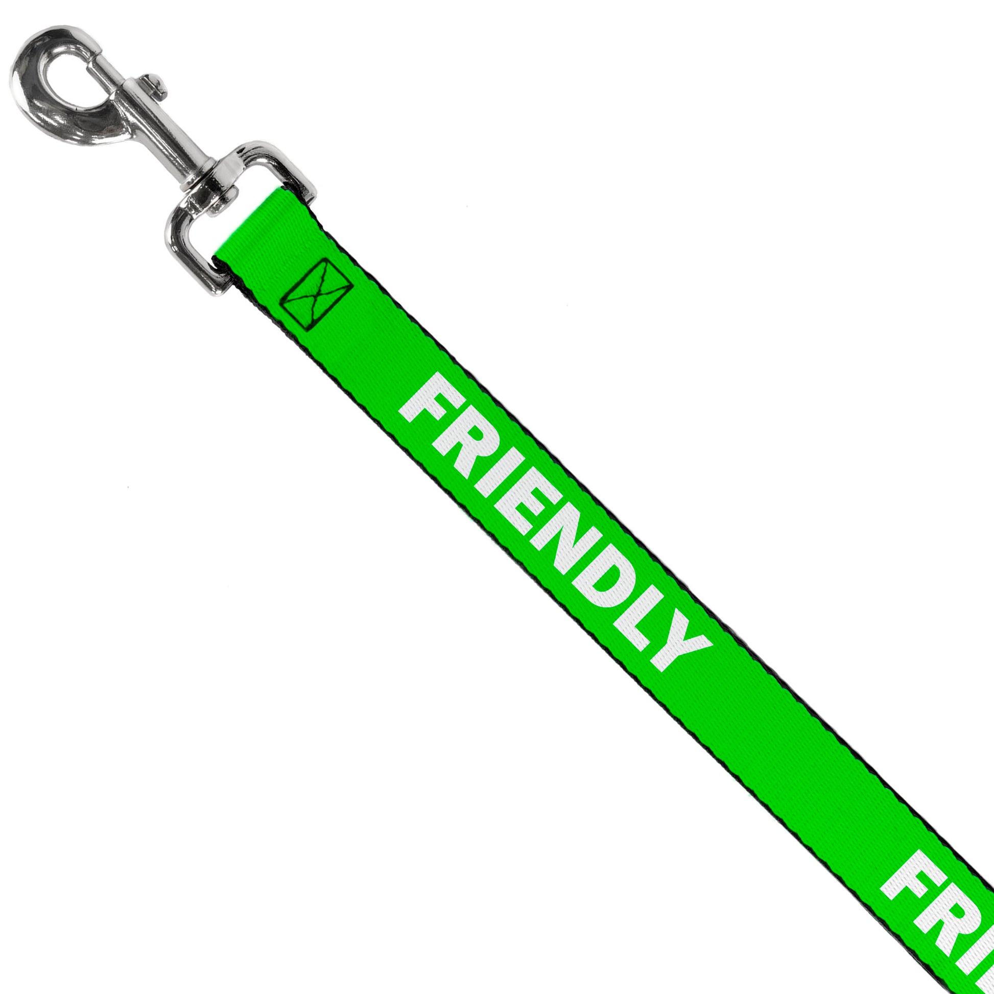 Dog Leash - Pet Quote FRIENDLY Green/White Dog Leashes Buckle-Down