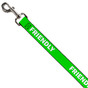 Dog Leash - Pet Quote FRIENDLY Green/White Dog Leashes Buckle-Down