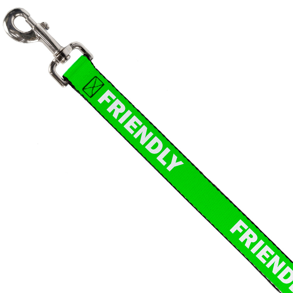 Dog Leash - Pet Quote FRIENDLY Green/White Dog Leashes Buckle-Down