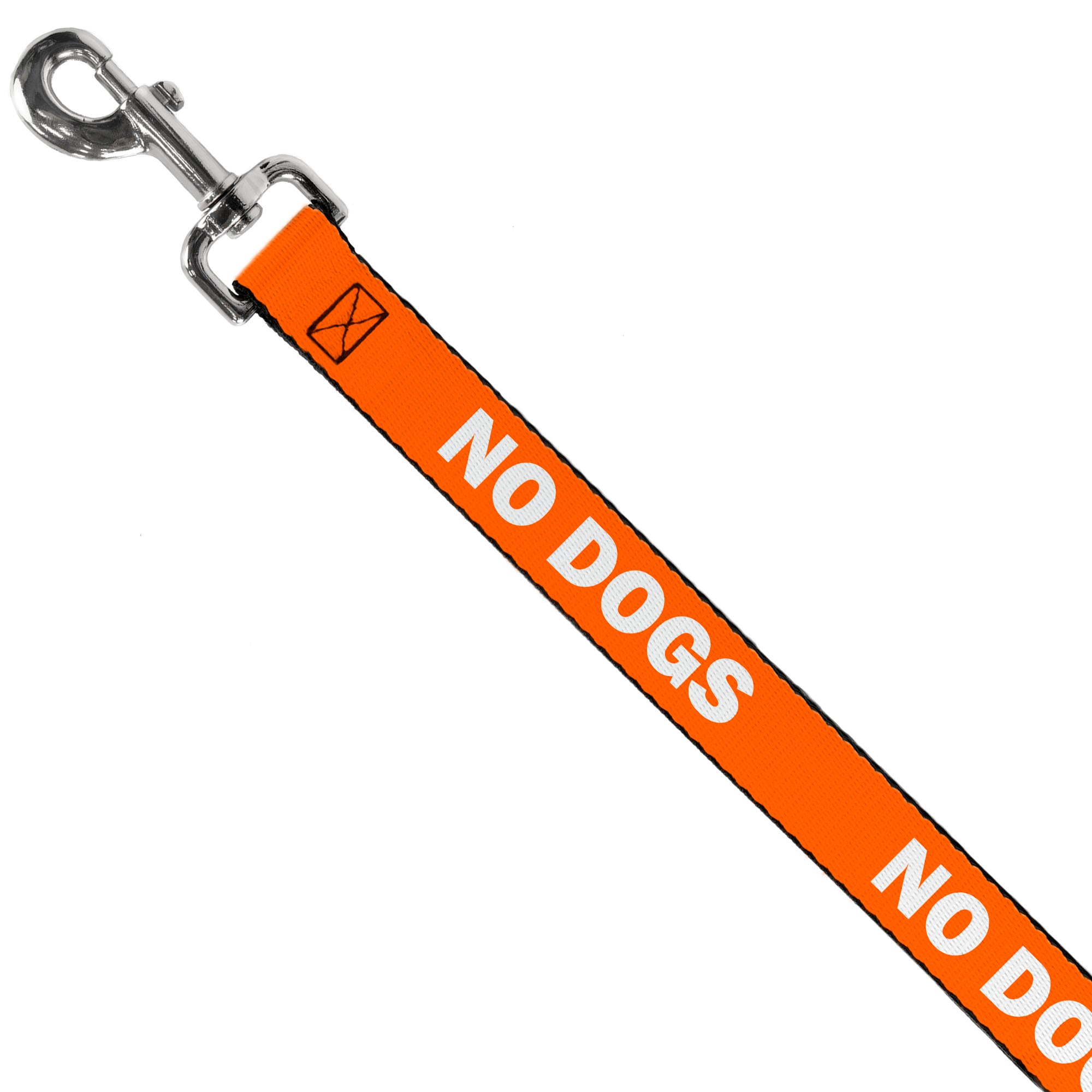 Dog Leash - Pet Quote NO DOGS Orange/White Dog Leashes Buckle-Down