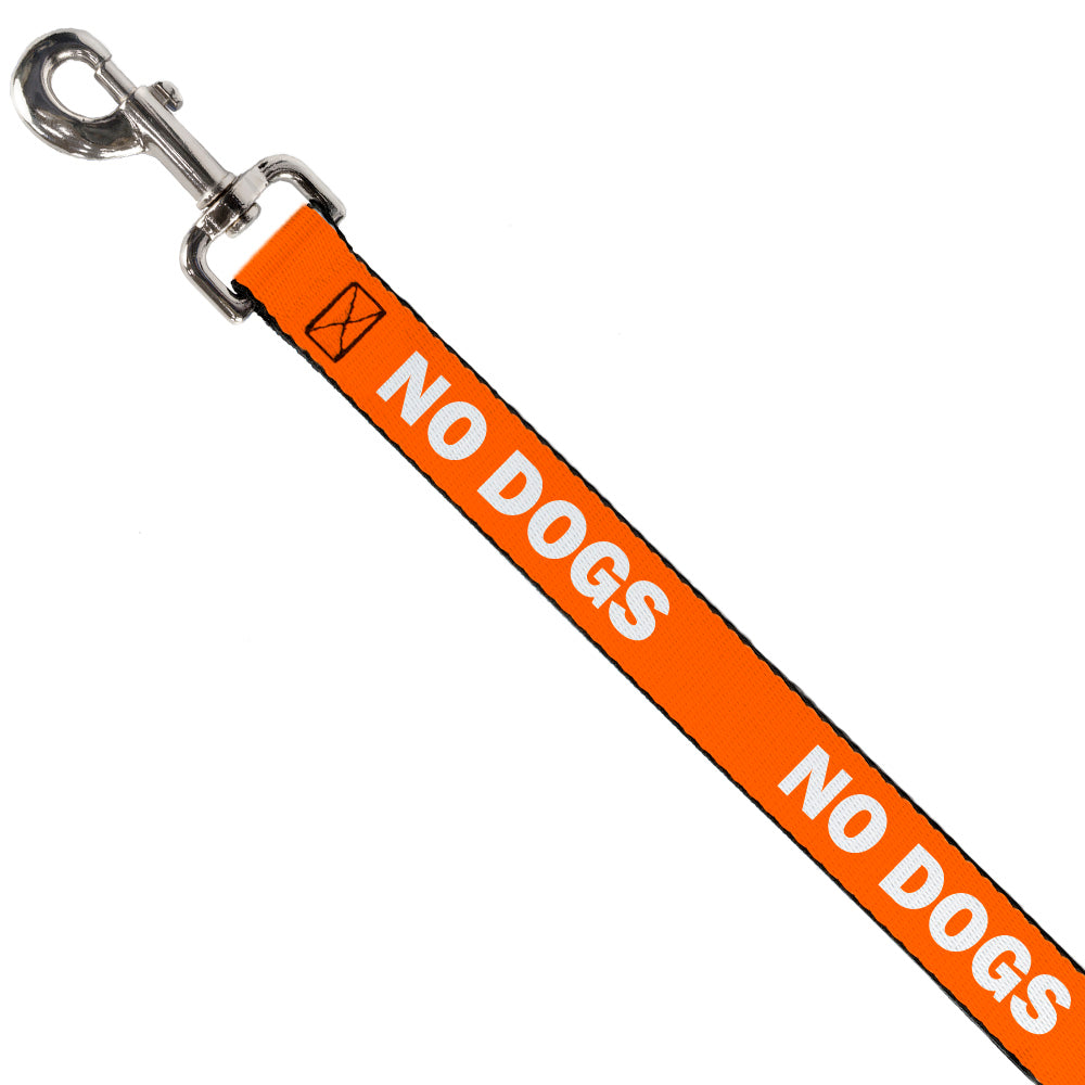 Dog Leash - Pet Quote NO DOGS Orange/White Dog Leashes Buckle-Down