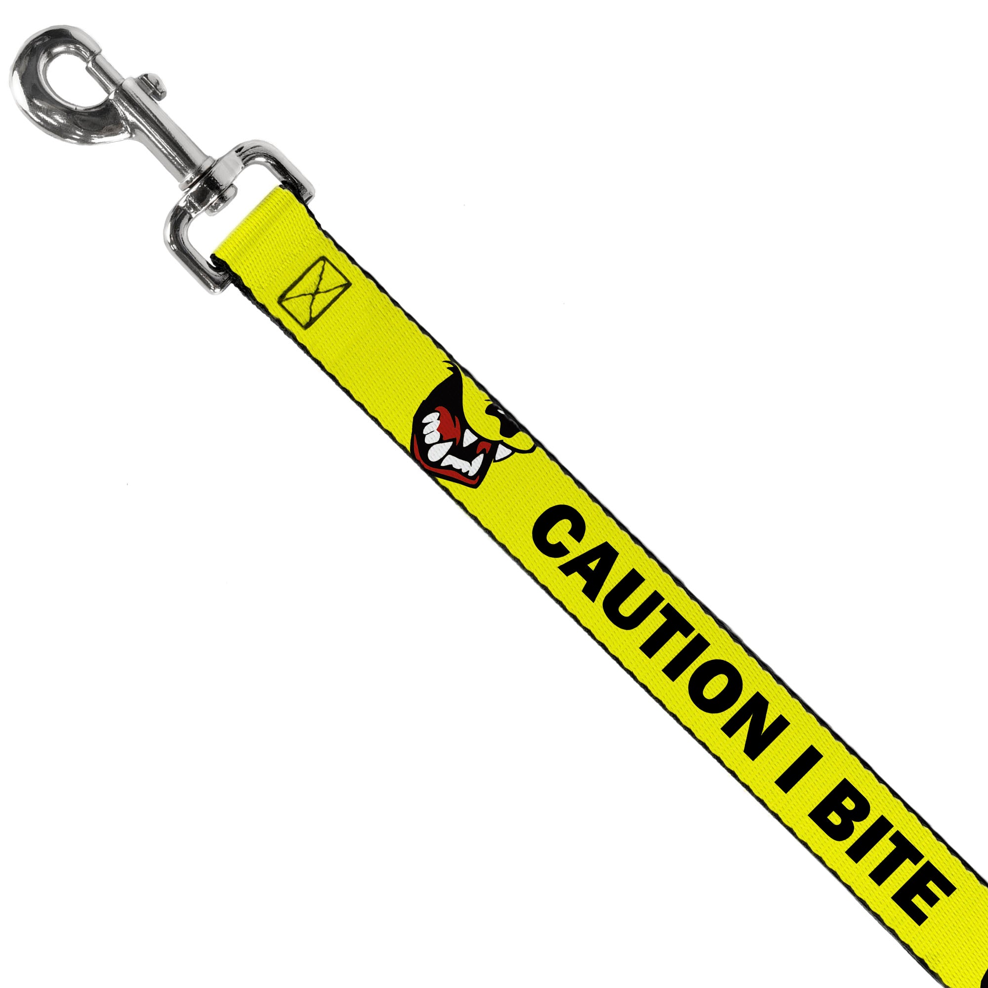 Dog Leash - Pet Quote CAUTION I BITE/Dog Growl Yellow/Black Dog Leashes Buckle-Down