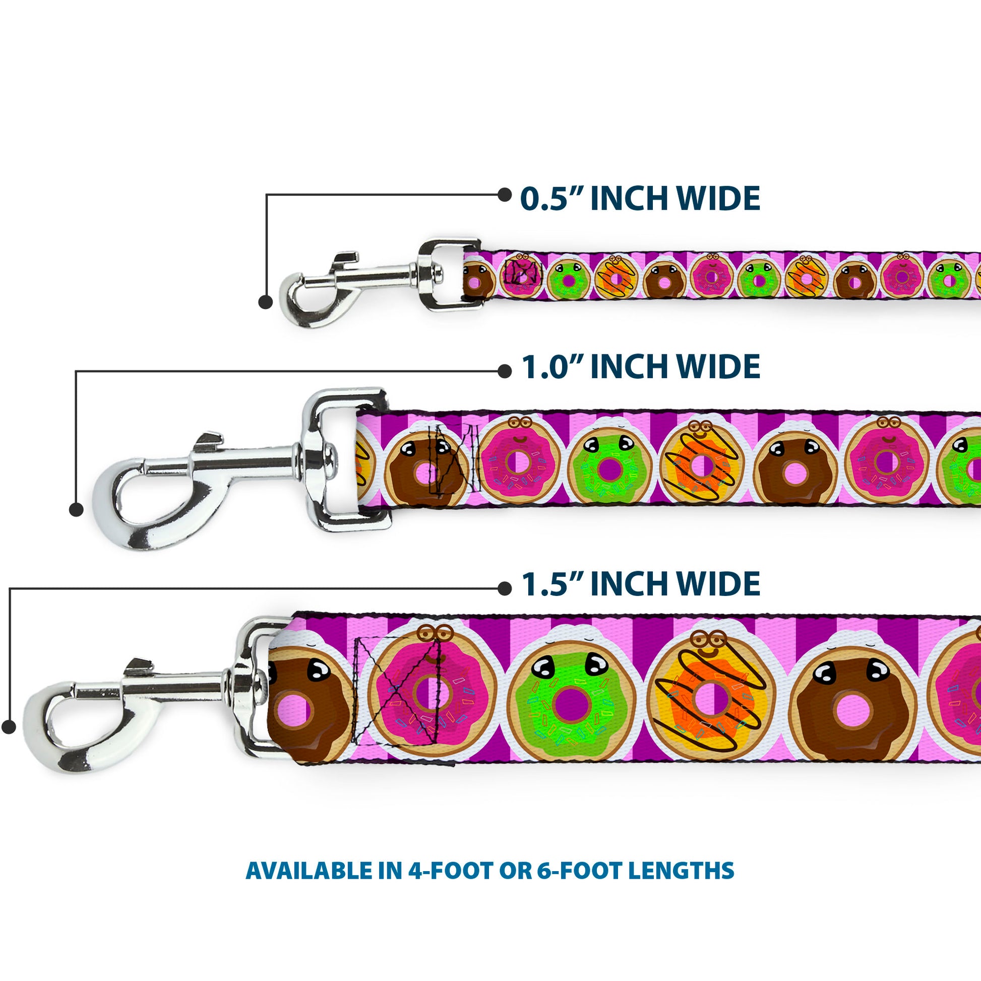 Dog Leash - Sprinkle Donut Expressions Pink Dog Leashes Buckle-Down
