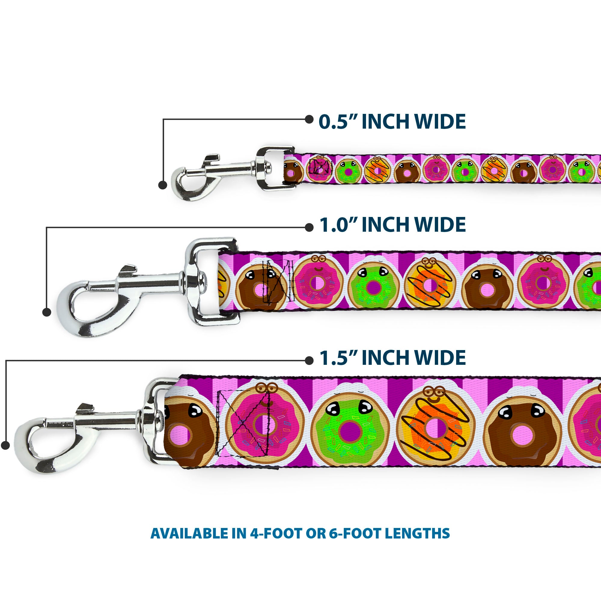 Dog Leash - Sprinkle Donut Expressions Pink Dog Leashes Buckle-Down