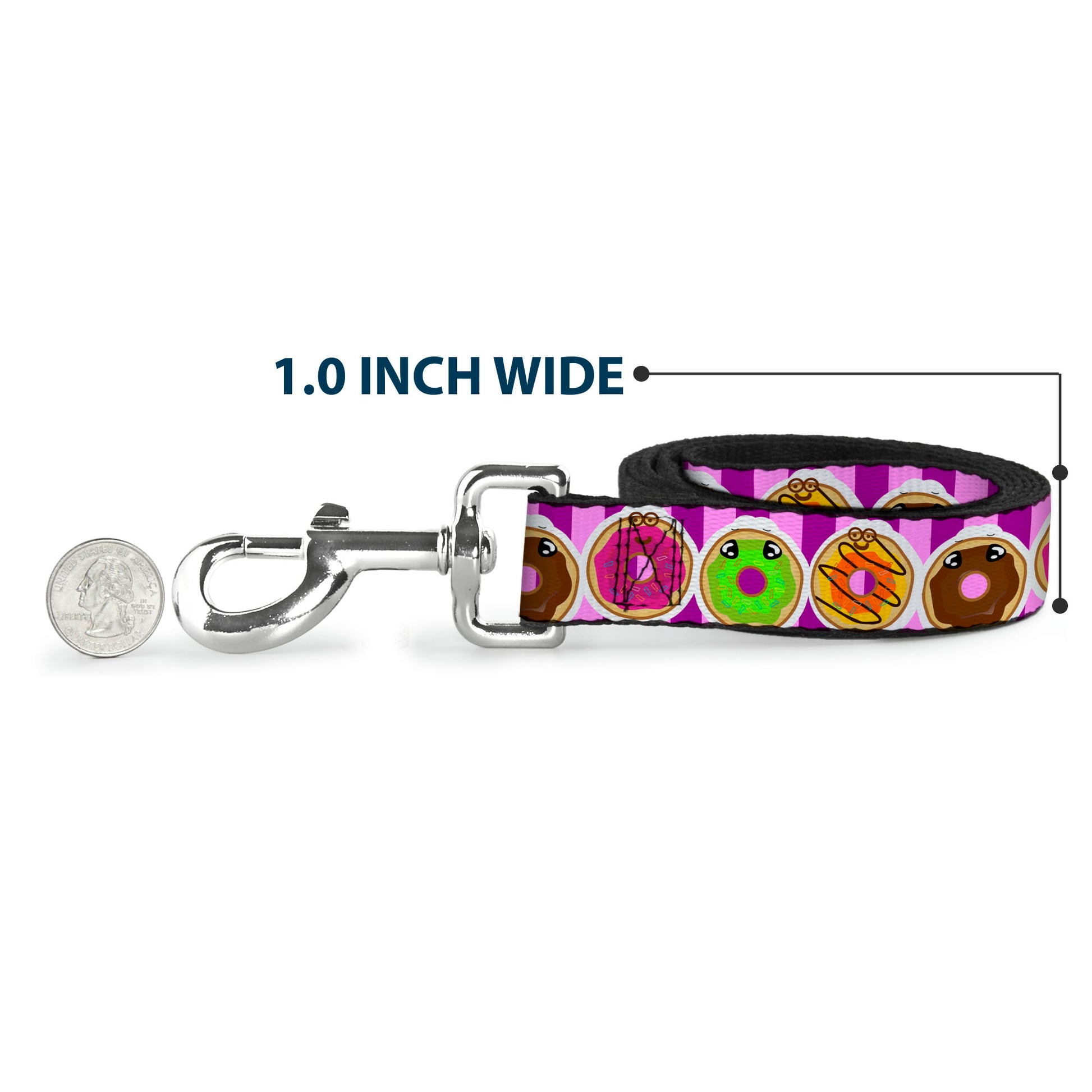 Dog Leash - Sprinkle Donut Expressions Pink Dog Leashes Buckle-Down