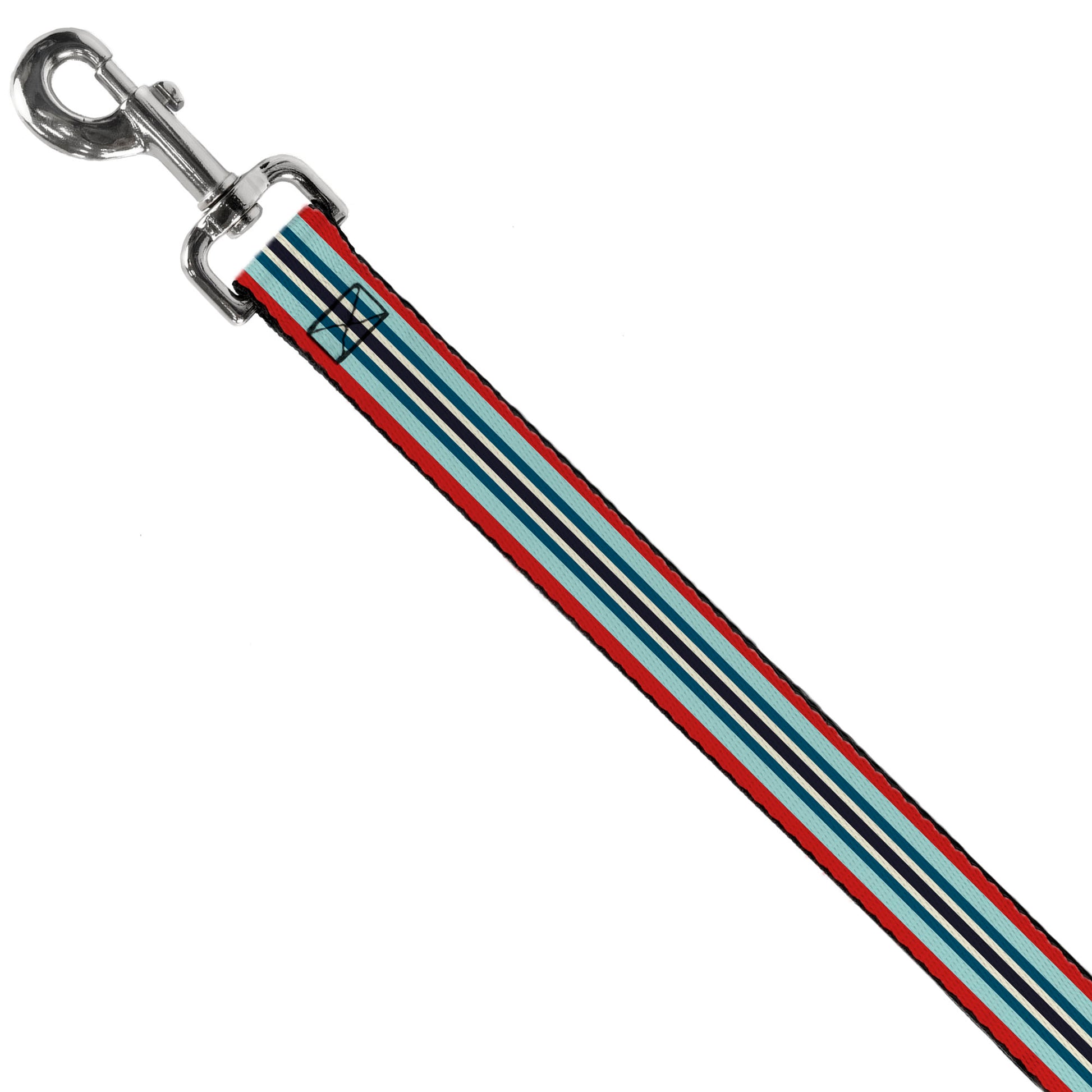Dog Leash - Stripes Red/Blues/White Dog Leashes Buckle-Down