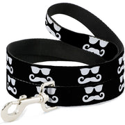 Dog Leash - Sunglasses & Mustache Black/White Dog Leashes Buckle-Down
