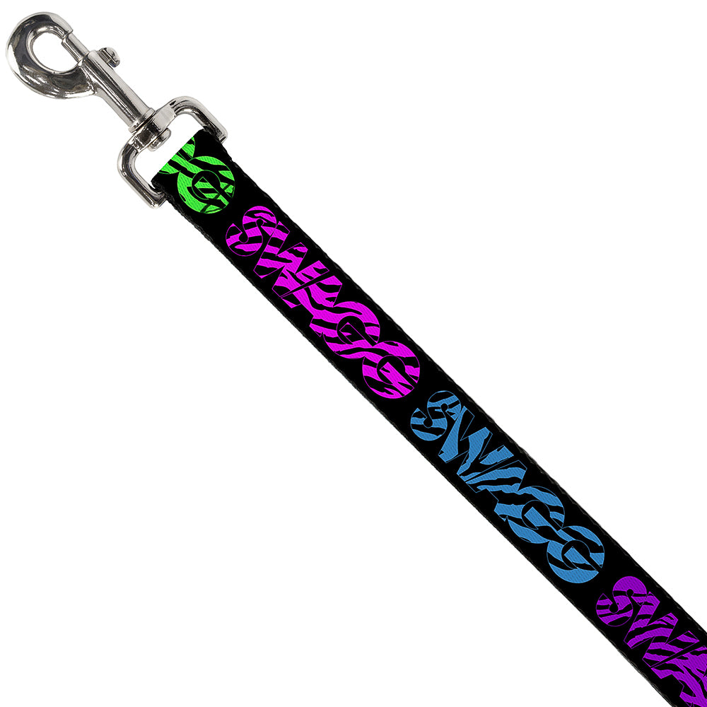 Dog Leash - SWAGG Black/Zebra Multi Neon Dog Leashes Buckle-Down