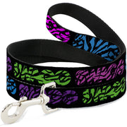 Dog Leash - SWAGG Black/Zebra Multi Neon Dog Leashes Buckle-Down