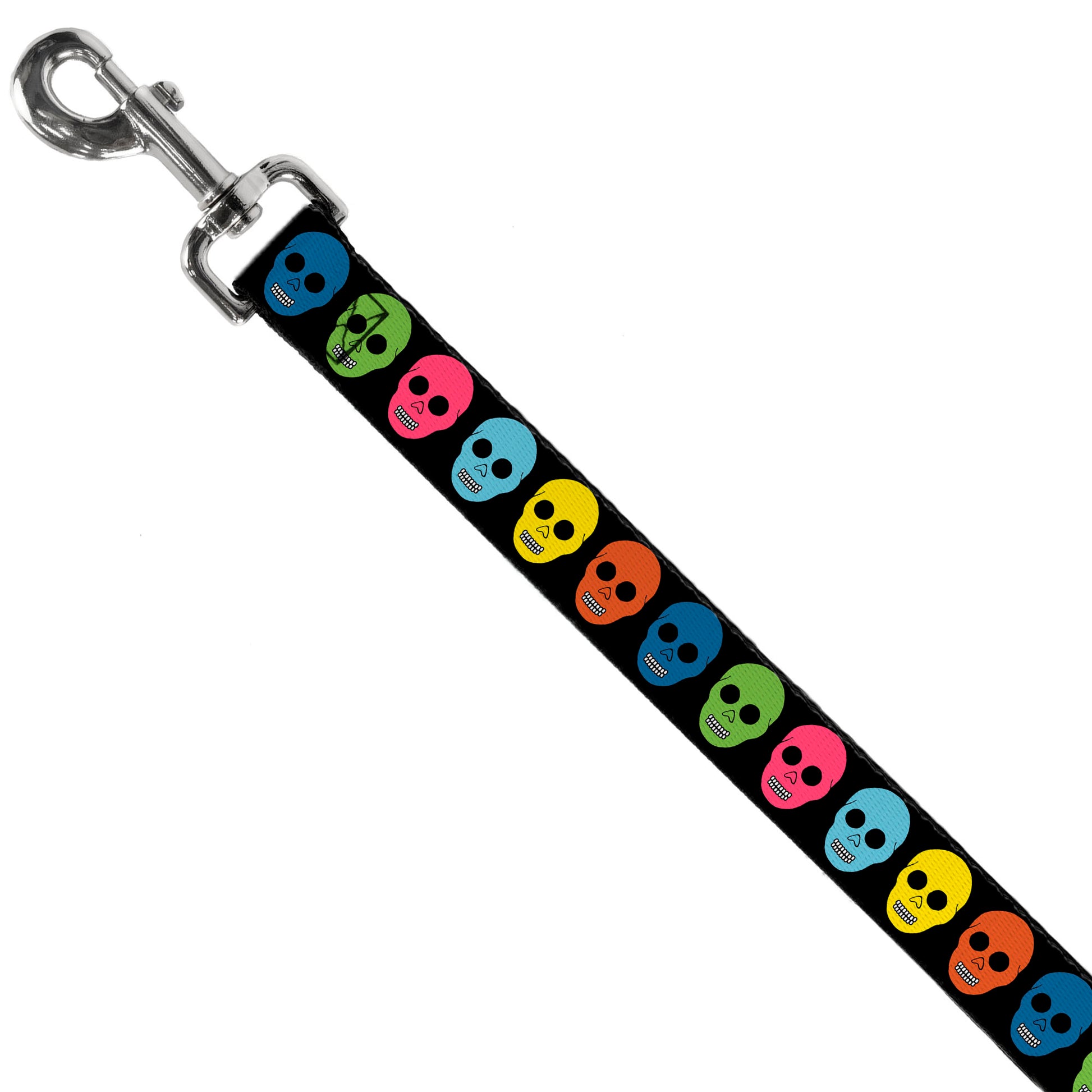 Dog Leash - Skulls Black/Multi Color Dog Leashes Buckle-Down