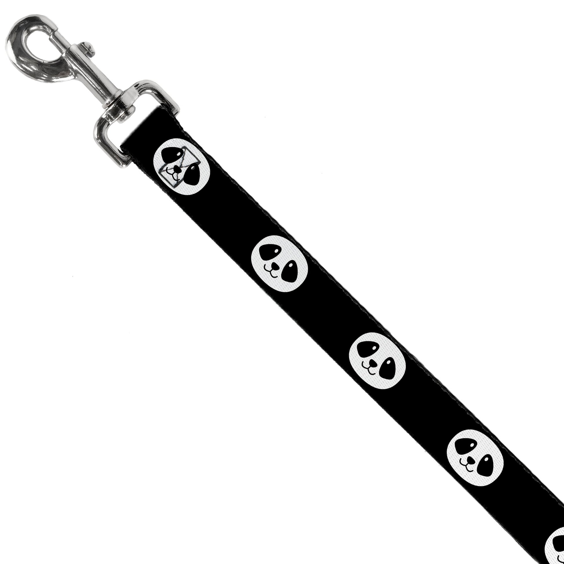 Dog Leash - Smiling Panda Face Black/White Dog Leashes Buckle-Down