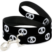 Dog Leash - Smiling Panda Face Black/White Dog Leashes Buckle-Down