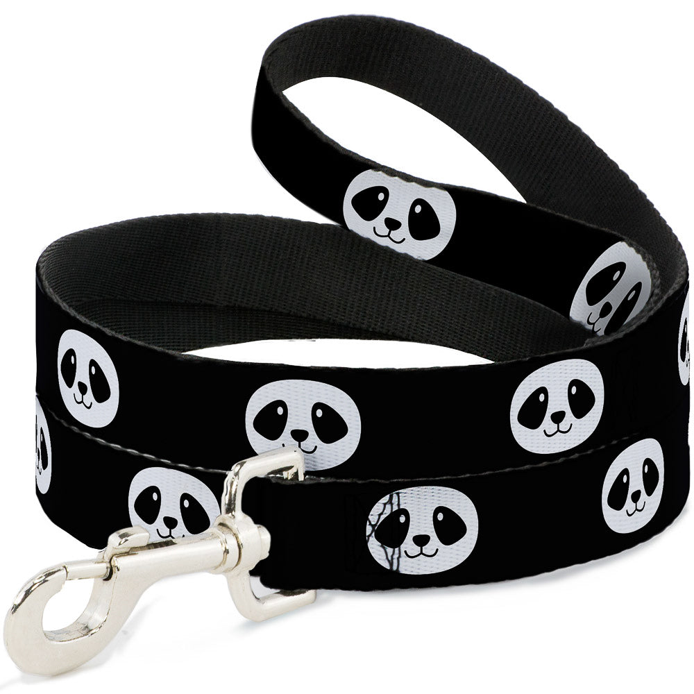 Dog Leash - Smiling Panda Face Black/White Dog Leashes Buckle-Down