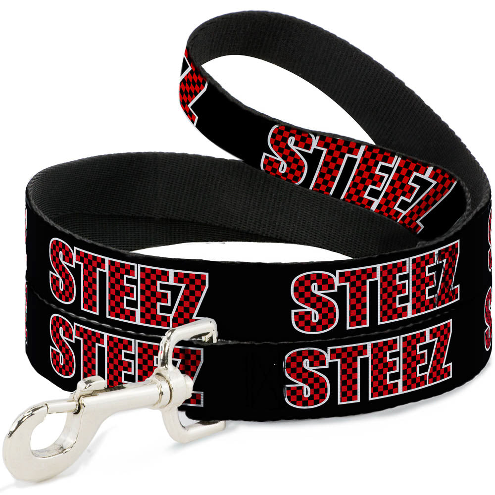 Dog Leash - STEEZ Black/Checker Black/Red Dog Leashes Buckle-Down