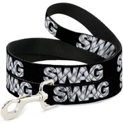 Dog Leash - SWAG Black/Plaid X White/Gray Dog Leashes Buckle-Down