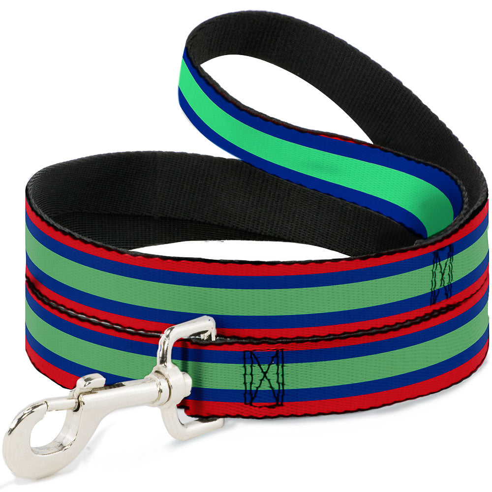 Dog Leash - Stripes Red/Blue/Green Dog Leashes Buckle-Down