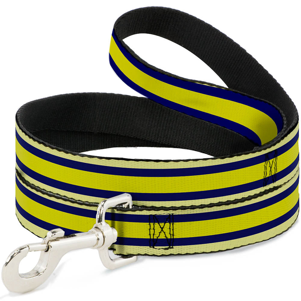 Dog Leash - Stripes Light Yellow/Navy/Yellow Dog Leashes Buckle-Down