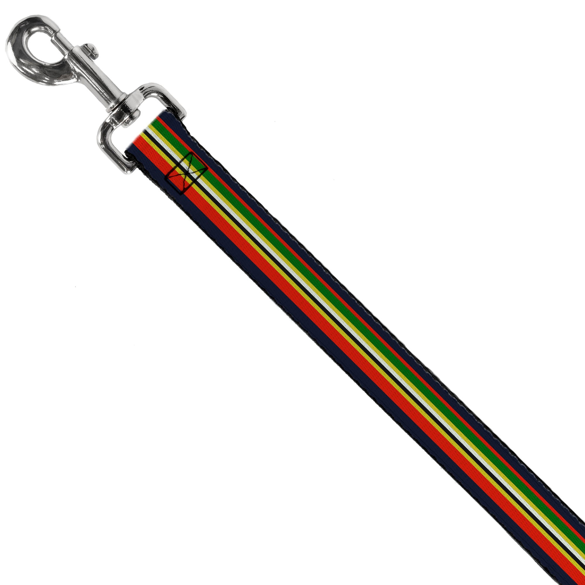 Dog Leash - Stripes Navy/Red/Yellow/Black/White/Green Dog Leashes Buckle-Down